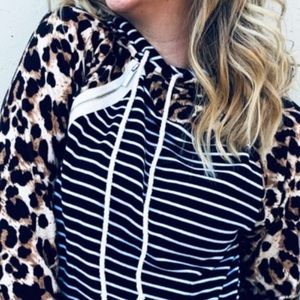 Leopard Print Double Hoodie